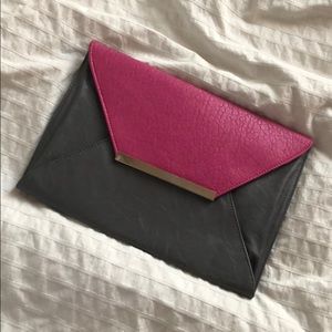 Color block clutch bag